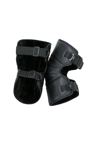 Jms Soğuk Geçirmez Ayarlanabilir Pu Deri Sıcak Koruyucu Motosiklet Kneepad Diz Pedleri Siyah