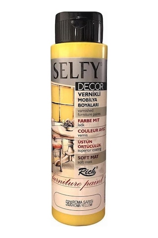 Rich Selfy Decor Vernikli Boya 500 Cc 5808 Roma Sarısı