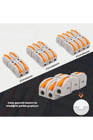 Tekli Kablo Birleştirici Klemens 34 Adet