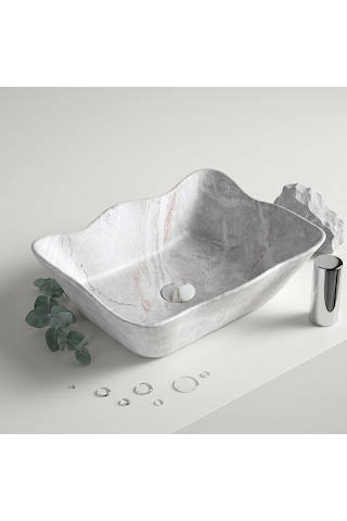 Ey-4810m Mermer Desenli Tezgah Üstü Lavabo Renkli