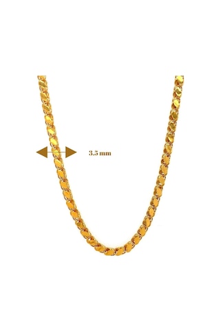 14 Ayar Altın 3.5 Mm Pullu Zincir Erkek Kolye