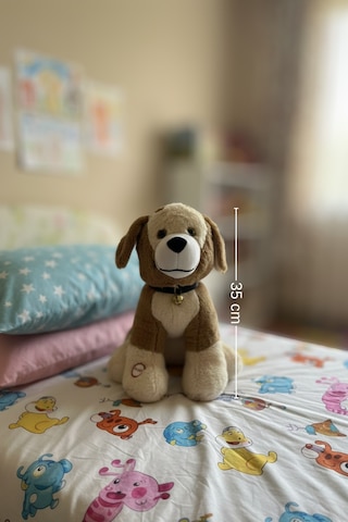 Büyük Boy Sesli Havlayan Peluş Köpek Oyuncak 35 Cm Çok Renkli