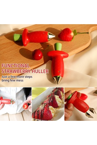 Leezsing Kırmızı Çilek Domates Sap Ayırıcı - Yumuşak Meyve Sebze Sapı Kaldırıcı Aleti Diğer