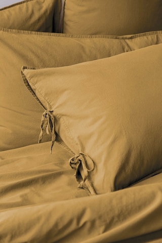 Savanna Mustard Yıkanmış %100 Pamuk Poplin Çift Kişilik Nevresim Takımı