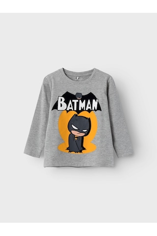 Name It Bisiklet Yaka Baskılı Gri-melanj Erkek Çocuk Sweatshirt 13221192 001 Gri Melanj