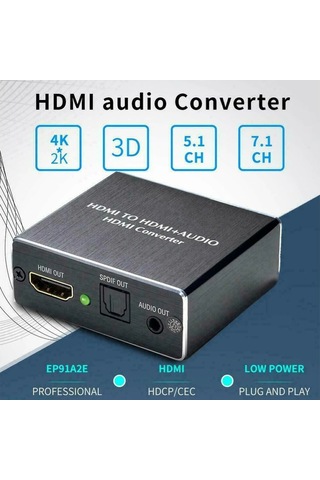 Hfambition 4k Hdmı Ses Ayırıcı - Toslınk Spdıf Ve 3.5mm Çıkışlı, 2ch/5.1ch Dts/dolby Desteği, Hdmı Adaptörü Diğer