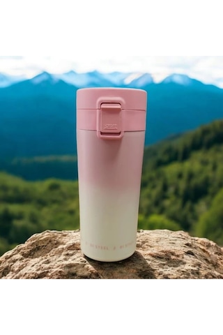 380 Ml Çift Katlı Mug Termos Filtreli Kapak - Çok Renkli Çok Renkli