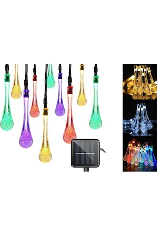 Sge Teknoloji Güneş Enerjili Su Damlası 30 Led Rgb Çok Renkli Sol