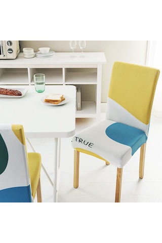 Springsun Mediterranean Desenli Tüm Mevsimler İçin Elastik Polyester Sandalye Kılıfı - Tam Kaplama, Dayanıklı Ev Dekor Koruyucu Örtü DiğER