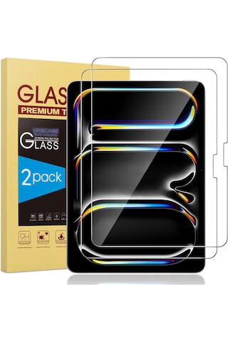 Apple Uyumlu iPad, Pro 13 İnç M5/m4 8./7. Nesil, 2025/2024 Temperli Cam Ekran Koruyucu 2 Adet
