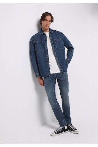 Colins Oversize Fit Erkek Mavi Shacket Cl1077540 Q1.v1 Dn44675 Denim