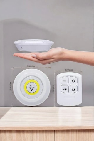 Led Lamba 3'lü Uzaktan Kumandalı Yapışkanlı Beyaz Işık Çok Renkli