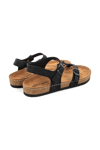 Muya Hush Puppies Bebo Anatomik Taban Deri Kadın Sandalet Siyah
