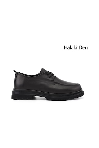 Gönderir Kadın Siyah Bağcıklı Hakiki Deri Comfort Ayakkabı Ddza87042996