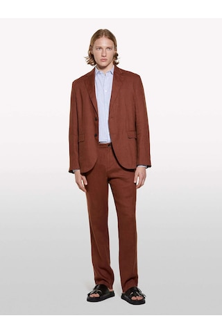Sisley %100 Keten Astarsız Rahat Kalıp Ceket Erkek Kahverengi Ceket - 325p2aghsw01q