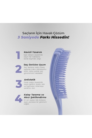 Airflex Multifonksiyonel Dolaşık Açıcı Saç Fırçası - Lila