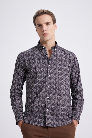 D's Damat Slim Fit Lacivert Baskılı Gömlek 1ec0221042599 Lacivert