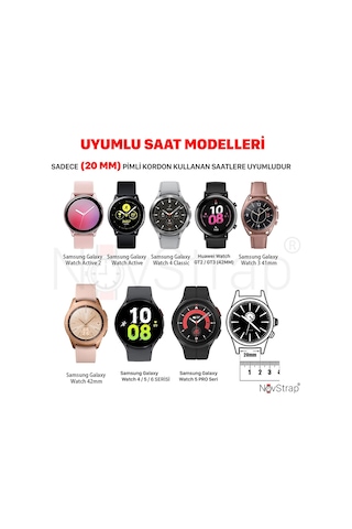 Samsung Galaxy Watch 4 5 Pro 6 Seri 40 42 43 44 45 46 47 Mm Uyumlu Kordon 20mm Çelik Metal