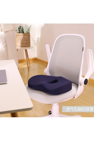 Padalink Koltuk Yastığı Ofis Kullanıma Uygun Bel Ve Kalça Koruyucu Hafıza Pamuklu Yavaş Geri Yayılımlı Mavi 42x33x8 Cm