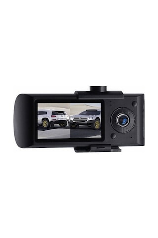R300 Çift Lensli Araç Kamerası 1080p Full Hd Gps Modüllü G-sensör Ve Type-c Şarjlı Yol Kayıt Cihazı Twogo Go-3000 Pro