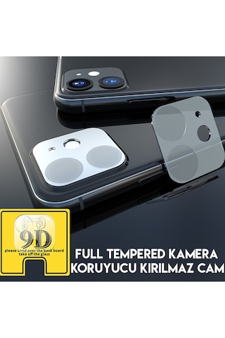 Apple Uyumlu iPhone 11 6.1Inch Full Tempered Kamera Koruyucu Kırılmaz Cam