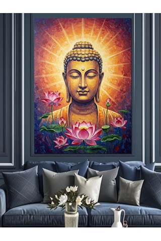 Ahşap Tablo Buda Figürü Meditasyon Huzur Dekoratif Tablolar