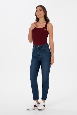 U.S. Polo Assn. Kadın Koyu Mavi Mom High Waist Fit Jean Pantolon 50316560-DN0023