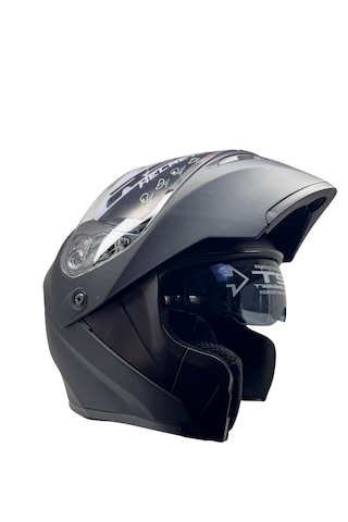 Kask Rs2 Marka Çene Açılır Güneş Vizörlü Mat Siyah
