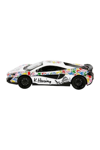 1:32 Sesli Ve Işıklı Rmz Hobby Keith Haring Serisi Die Cast Çek Bırak Model Araba - Beyaz Mclaren 60