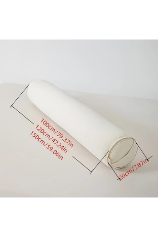 Trendooze Yıkanabilir Silindir Yastık Beyaz 100x20cm Sunlight022 Yatak Dekorasyonu Beyaz