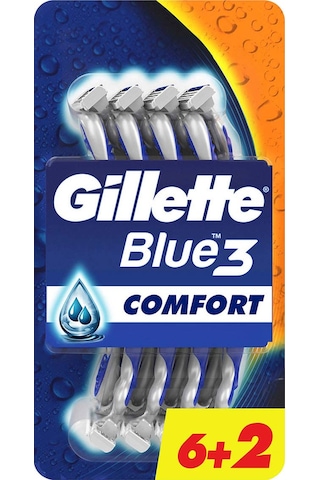 Gillette Blue3 Comfort Kullan-At Tıraş Bıçağı 8'li