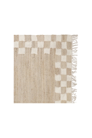 Yargıcı Kare Desenli Jüt Dikdörtgen Halı 160x230 Cm 26ynht1054c St