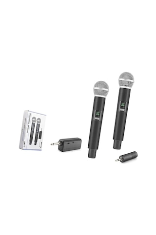 Uhf Kablosuz 2 Mikrofonlu Set 6.35 Mm Siyah Hdx2802 Evimdeyokyok