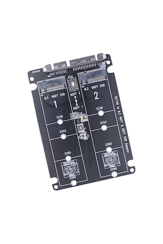 Xurunkeji Çift Ngff - Sata Adaptörü 2 Port M.2 Sata Ssd B Anahtarı 2230 2242 2260 2280 M2 Ssd İçin Sata3.0 6gbps Dönüştürücü Pc İçin