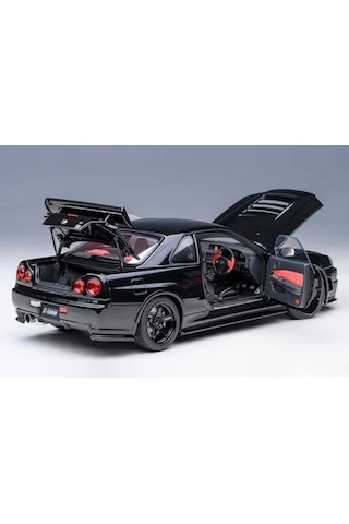 Hobbiez Lisanslı Nissan Skyline Gt-r Model Diecast Car 1/24 Ölçek Metal Standlı Araç