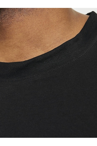 Jack & Jones Büyük Beden Düz Bisiklet Yaka Tisört - Bradley - 12250623 Black