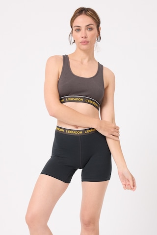 Athleshorts Yüksek Bel Kadın Uzun Boxer Şort-3268 Siyah