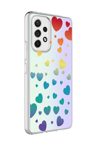 Samsung Uyumlu Galaxy A13 4g Kılıf Zore M-blue Desenli Kapak Heart No3