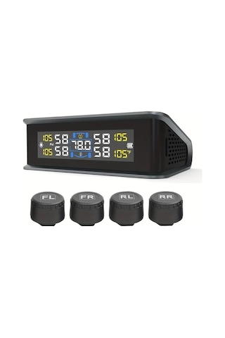 Boatshop1 T15 Tüm Uyumlu Modeller Harici Sensörlü Evrensel Kablosuz Güneş Enerjili Lastik Basınç İzleme Sistemi Tpms Usb Şarj 36v Hassas Algılama