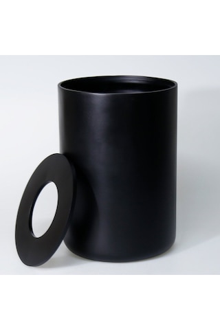 Luxe Büyük Çöp Kovası Siyah Mat Siyah