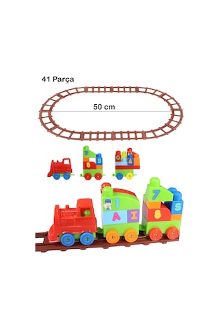 Play Blox Oyuncak Tren Seti 41 Parça Sayılar Ve Alfabe Treni Parlak Renkler Mega Blok Seti 2403