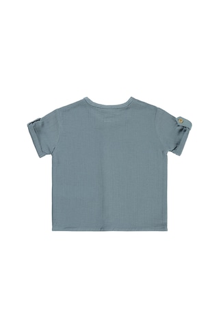 Civil Baby Müslin Kısa Kol 6-18 Ay Gömlek - Mavi Soft İndigo