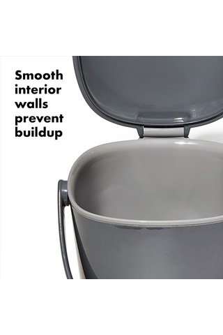 Lexroo Good Grips Kompost Kovası, Gri - Mutfak İçin Koku Geçirmez Çöp Kutusu - 2,8 L