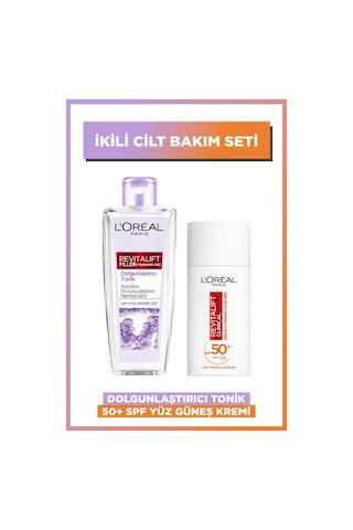 L'Oréal Paris Revitalift Clinical Günlük Yüz Güneş Kremi SPF50+ 50 ML + Revitalift Filler Dolgunlaştırıcı Tonik 200 ML