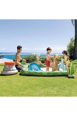 Intex 56132 Jurasik Park Şekilli Oyun Havuzu 201x201 Cm, Su Sporl
