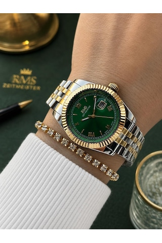 Rms Romanson Premium Özel Tasarım Kordon 2 Yıl Garantili 5 Atm Kadın Kol Saati+bileklik A1350.49 Gümüş - Sarı