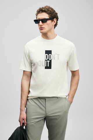 Lufian Carl Modern Grafik T- Shirt Kırık Beyaz Kırık Beyaz 111020285100510