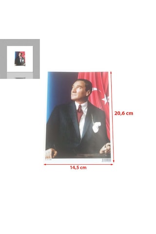 10 Adet Mustafa Kemal Atatürk Sticker A5 Küçük Etiket Ebat: 20,6 Cm X 14,5 Cm Renkli