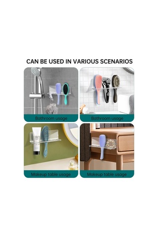 Hfambition Banyo Saç Fırçası Tutucusu - Şeffaf Akrilik Duvar Tipi Organizatör - Saç Araçları Depolama Kutusu Şeffaf