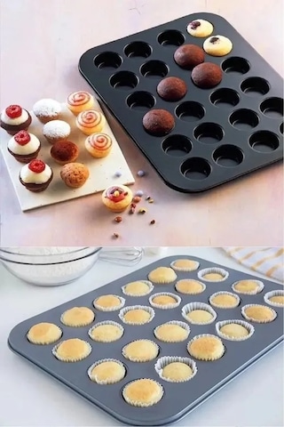 24'lü Teflon Mini Muffin Kalıbı 0177 Açık Altın